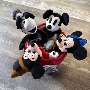 Disney Bean Bag Plushes - 70th ANNIVERSARY MICKEY BEAN BAG SET  (4 Mickeys)  NEW